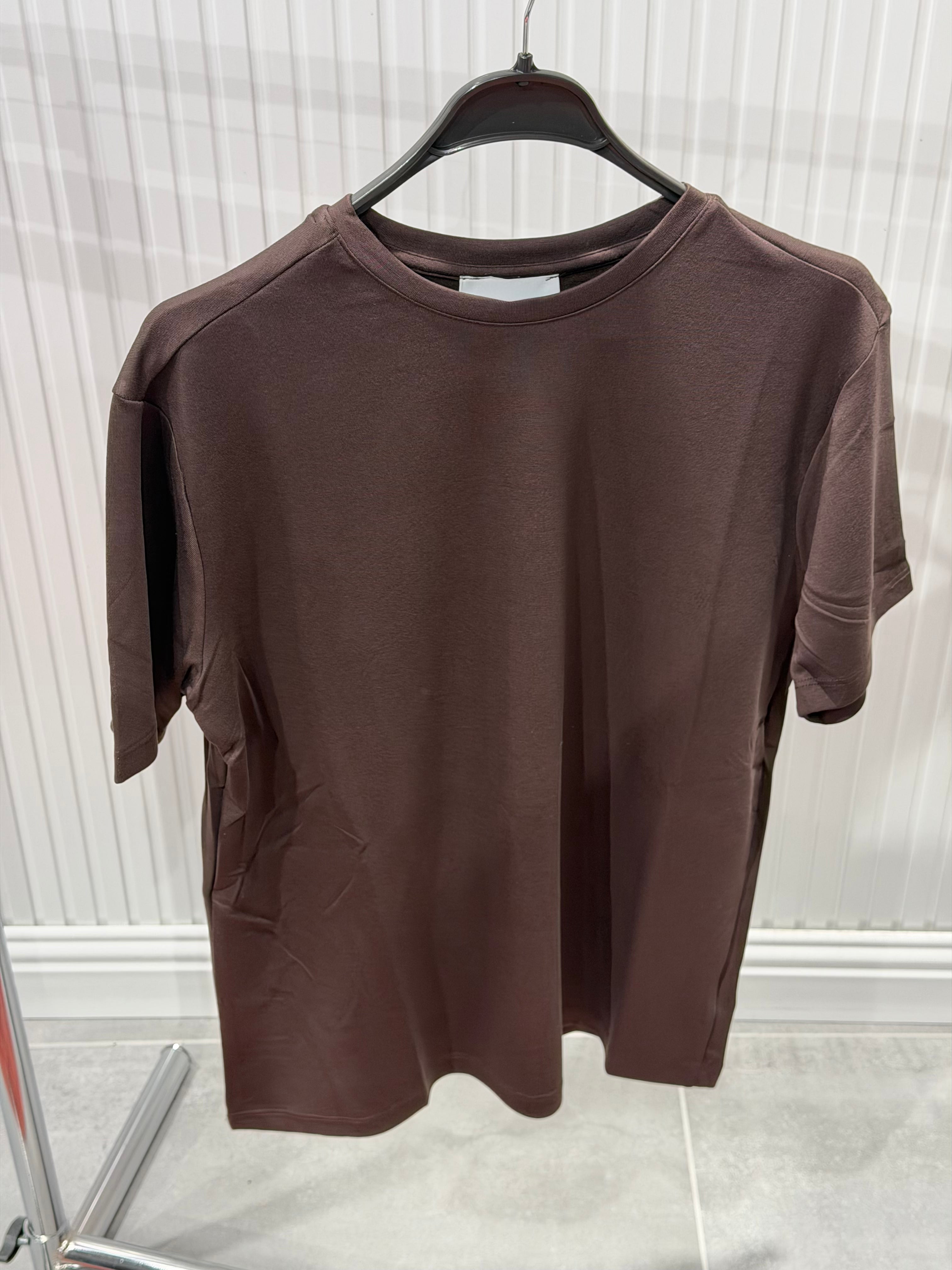 Erkek Basic Oysho Tshirt - Kahverengi OYS02