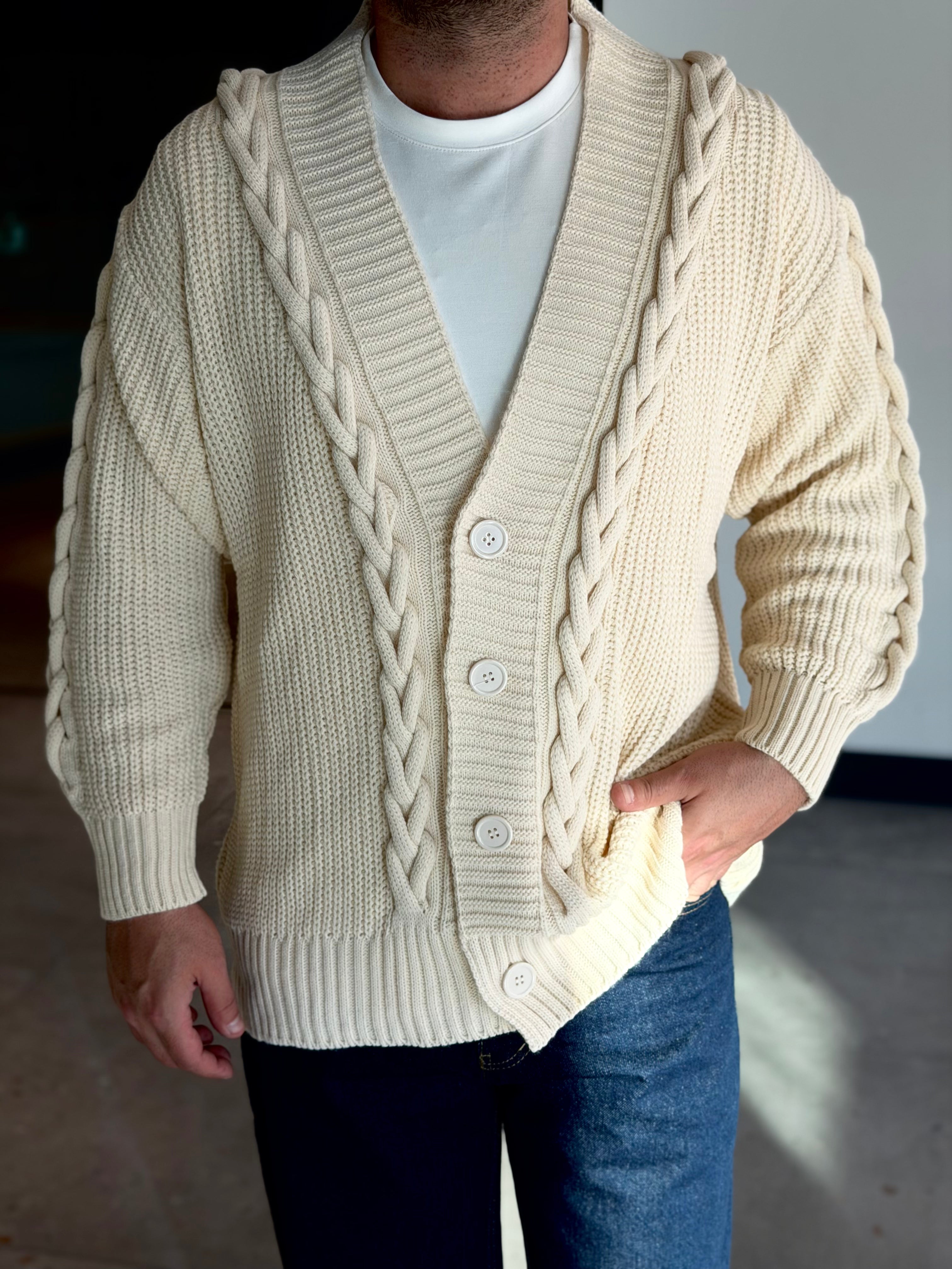 Erkek Premium İşleme Detaylı Hırka