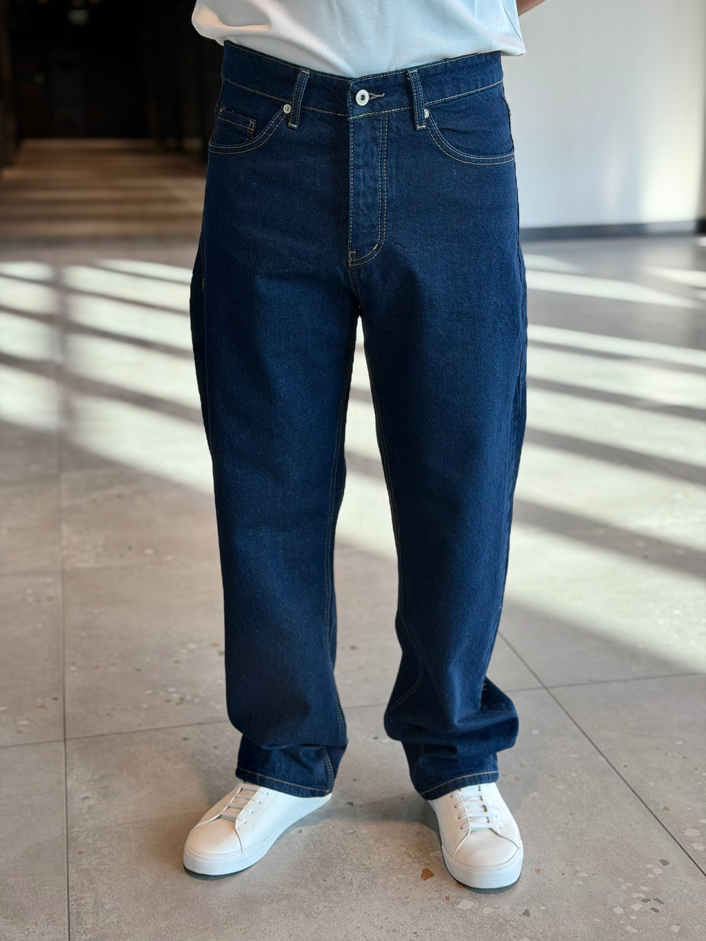 Erkek Normal Baggy Jean - Koyu Lacivert BGJ02