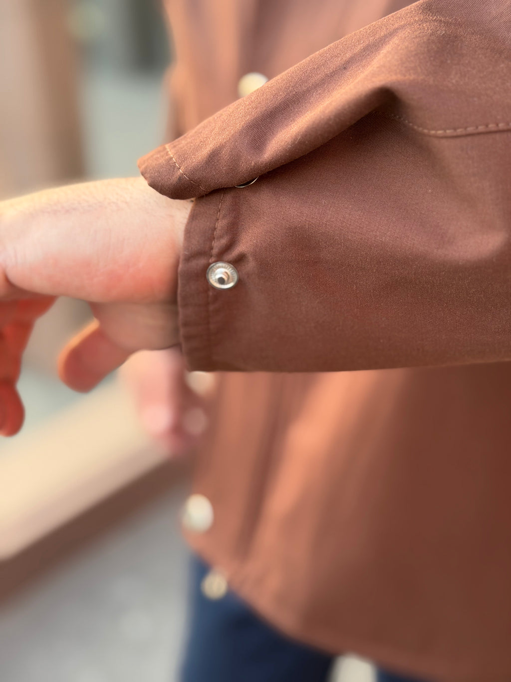 Erkek Kadife Yaka Detaylı Kısa Mont - Kahverengi BRB01