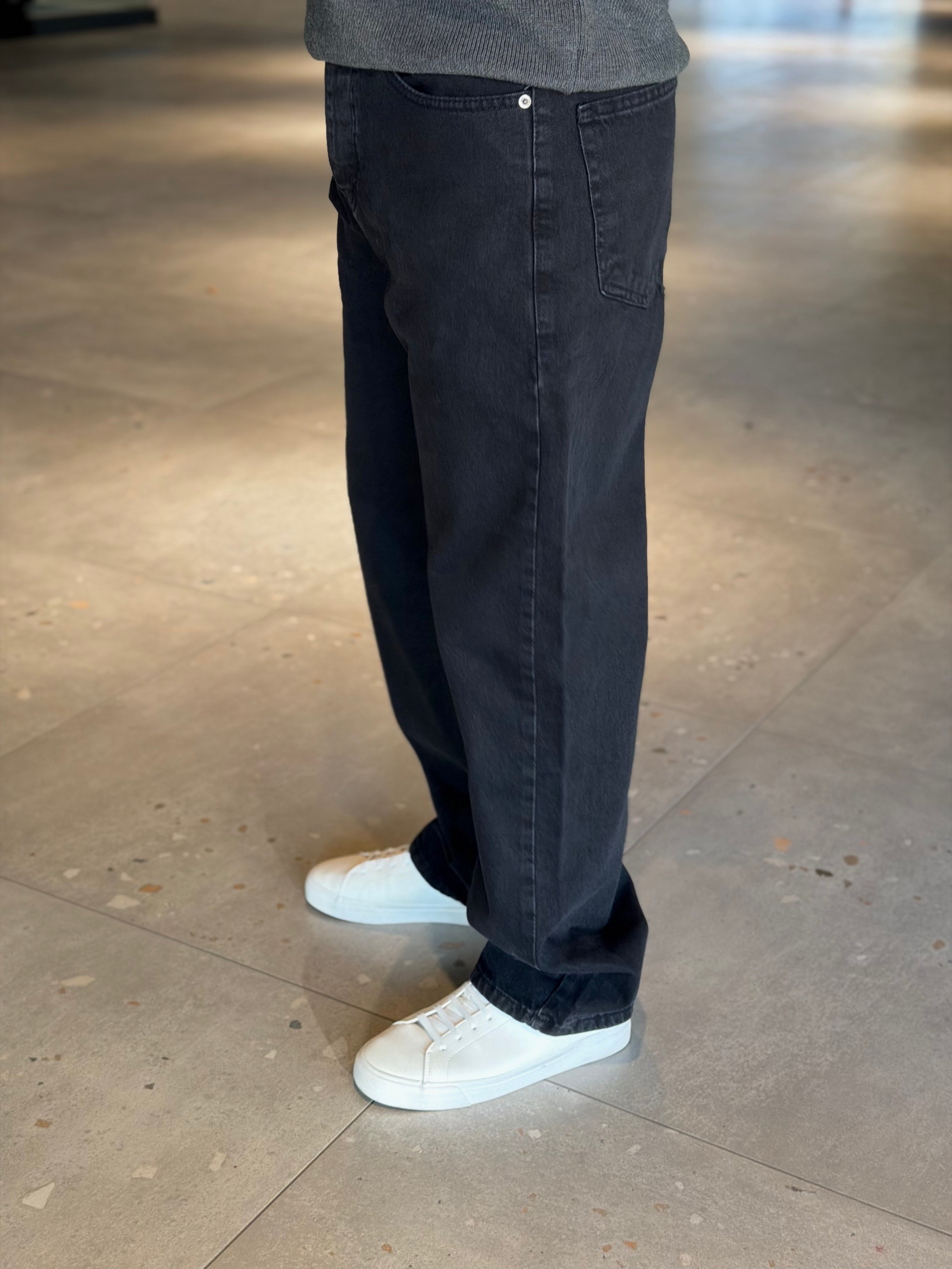 Erkek Normal Baggy Jean - Siyah BGJ01