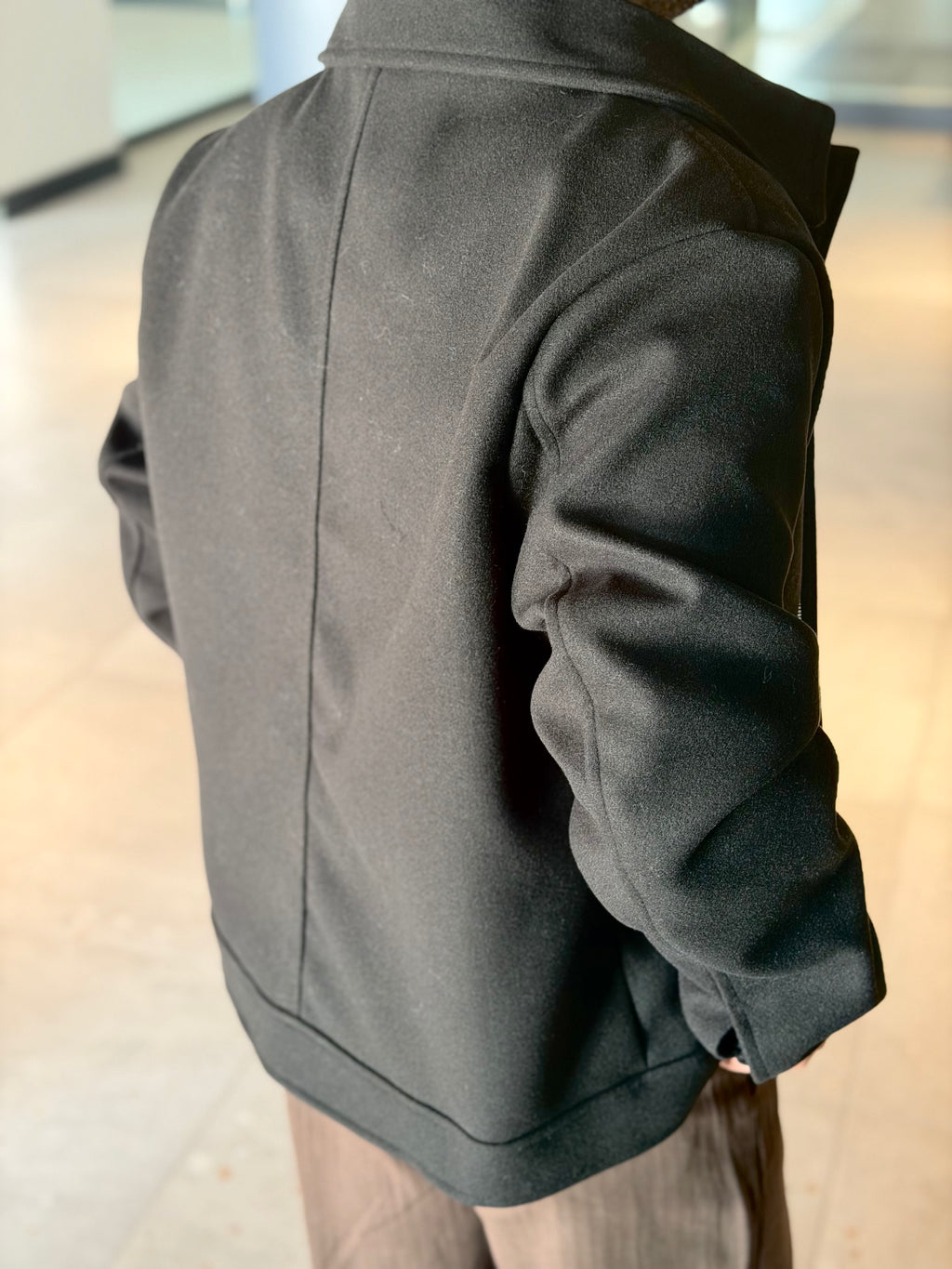 Erkek Premium Kaşe Mont - Siyah