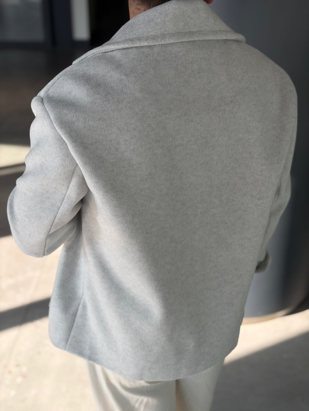 Erkek Kruvaze Kaşe Mont - Bej KRV01